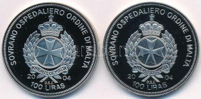 Máltai Lovagrend 2004. 100L Cu-Ni "Portugália az EU-ban" + 2004. 100L Cu-Ni "Spanyolo...