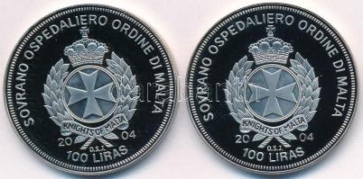 Máltai Lovagrend 2004. 100L Cu-Ni "Magyarország az EU-ban" + 2004. 100L Cu-Ni "Románi...