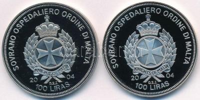Máltai Lovagrend 2004. 100L Cu-Ni "Nagy-Britannia az EU-ban" + 2004. 100L Cu-Ni "Íror...
