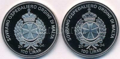 Máltai Lovagrend 2004. 100L Cu-Ni "Észtország az EU-ban" + 2004. 100L Cu-Ni "Lettorsz...