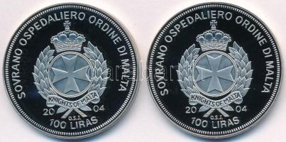 Máltai Lovagrend 2004. 100L Cu-Ni "Csehország az EU-ban" + 2004. 100L Cu-Ni "Szlováki...