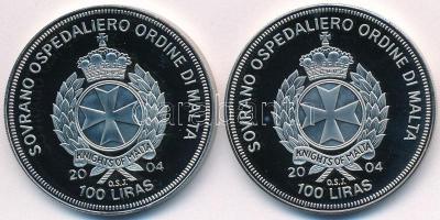 Máltai Lovagrend 2004. 100L Cu-Ni "Hollandia az EU-ban" + 2004. 100L Cu-Ni "Litvánia ...