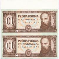 1973. Táncsics 01 "PRÓBA FORMA" előoldal kész, hátlap üres, barna, kettes ívben T:I,I- Adamo SFT2.2