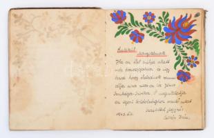 cca 1910 4 db régi emlékkönyv, sok rajzzal