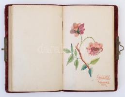 cca 1910 4 db régi emlékkönyv, sok rajzzal