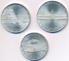 1956. 10Ft + 20Ft + 25FT Ag "Tízéves a Forint" sor T:1-,2 kis patina Adamo EM4, EM5, EM6