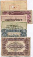 Vegyes 9db-os magyar bankjegy tétel nagyrészt a korona időszakból, benne 1914. 2K, 1920. 100K, 1923....
