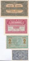 Vegyes 9db-os magyar bankjegy tétel nagyrészt a korona időszakból, benne 1914. 2K, 1920. 100K, 1923....