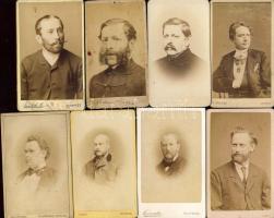 1860-1880 Régi fényképek: Férfi arc-és mellképek (8db)