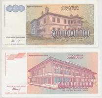 Jugoszlávia 1992. 100D + 1993. 500.000D + 1993. 500.000.000D + 1993. 50.000.000.000D T:I-II-
Yugosl...