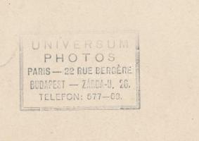 cca 1925 India, elefántok által húzott díszes kocsi egy ünnepségen, Universum Photo (Párizs), pecsét...