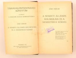 Jászi Oszkár: A nemzeti államok kialakulása és a nemzetiségi kérdés. Budapest, 1912, Grill Károly. F...