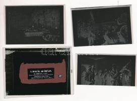 cca 1965 ,,A halál ötven órája" című film állóképei, 27 db negatív, ezekről készültek a mozik előcsarnokában kiállított, új filmek reklámozására szolgáló fényképek, 4x7 cm