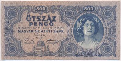 1945. 500P magyar "N" betű orosz "P" helyett T:II