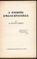 B. Eötvös József: A zsidók emancipációja. Népszerű Zsidó Könyvtár 1. szám. é.n., Révai Testvérek. Ki...
