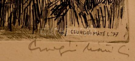 Csurgói Máté Lajos (1931-2001): Halászok. Rézkarc, papír, jelzett, 27×42 cm