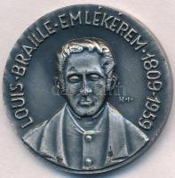 Halmágyi istván (1897-1987) 1959. Louis Braille emlékérem 1809-1959 / Vakok és Csökkentlátók Szövetsége ezüstözött Br emlékérem (64,7g/36mm) T:2