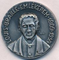 Halmágyi istván (1897-1987) 1959. "Louis Braille emlékérem 1809-1959 / Vakok és Csökkentlátók Szövetsége" ezüstözött Br emlékérem (64,7g/36mm) T:2