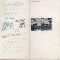 1970 Magyar Ex Libris kongresszus menükártya rengeteg híres művész aláírásával