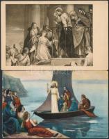 49 db RÉGI bibliai témájú művészlap, vallás, vegyes minőségben, litho lapokkal / 49 religious art po...