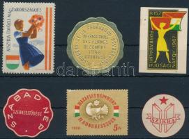 1948-1960 6 db klf mozgalmi és politikai propaganda bélyeg, közte arany dombornyomott