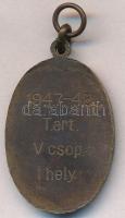 1948. "Budapest Labdarúgók Alszövetsége 1926" Br díjérem, füllel, hátoldalán gravírozva &q...