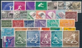 Olimpia motívum 1960-1965 11 klf sor + 10 önálló érték 2 db stecklapon, Olympics 1960-1965 11 sets + 10 stamps