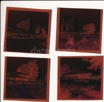 1984 Balatonszéplak, 13 db szabadon felhasználható, vintage negatív épületekről, vízpartról, 6x6 cm