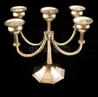 Ötágú gyertyatartó, fém, m:20cm