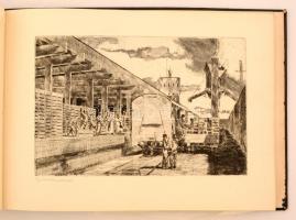 Épülő szocializmus, propaganda rézkarcok  (16 db) mappában: Kondor Lajos, Veszprémi Zoltán, Kővári S...