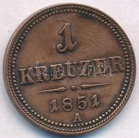 1851A 1kr Cu T:1- karc 1851A 1 Kreuzer Cu C:AU scratch Krause KM#2185