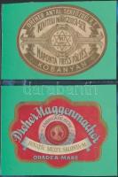 cca 1910 2 db sörcímke: Dreher Haggenmacher Nagyvárad, Mezey Ignác töltése, Nagyszalonta; Dreher Antal serfőzdéi Rt. Kőbánya, kiviteli márciusi sör / 2 old Hungarian beer labels