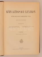 Közgazdasági Lexikon I-III. Szerk.: Dr. Halász Sándor, Dr. Mandelló Gyula. Budapest, 1898-1901, Pall...