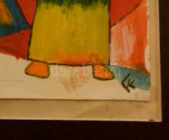 CK jelzéssel: Találkozó. Vegyes technika, papír, üvegezett keretben, 17×15 cm