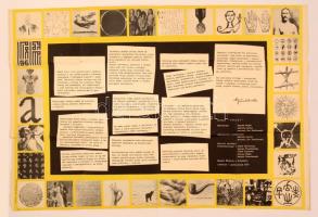 1969 Nagyméretű lengyel képzőművészeti kiállítás plakátja, offszet, mindkét oldala képes / Wystawa Z...