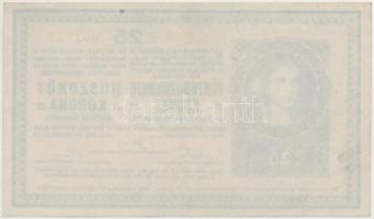 1918. 25K "3026" 3mm, sorszám 3,5mm, sima hátlappal T:III szép papír