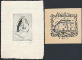 3 db csehszlovák ex libris (Karel Votlucka, Jarmila Pavlickova, ?) 7×5 - 10.5×11.5 cm
