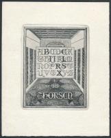 Oskar Thorsen (?-?): Tipográfiás Ex Libris. Rézmetszet, papír, sorszámozott, jelzett, 6.5×5.5 cm