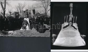 cca 1935 Nyitott koporsók, házi ravatalok Bács-Kiskunban, Lőcsey Árpád vándorfényképész hagyatékában...