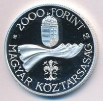 1996. 2000Ft Ag ötvenéves a Forint dísztokban tanúsítvánnyal T:PP