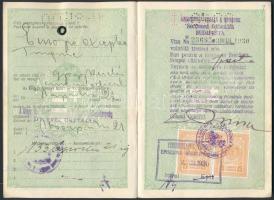 1930 Útlevél, Magyar Királyság által kiállítva, román vizummal, meghosszabbítással,  pp.:32, 16x11cm
