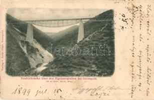 1899 Nagyapold, Grosspold; Ördög-vasúti híd a Cigány-árok felett / railway bridge, viaduct