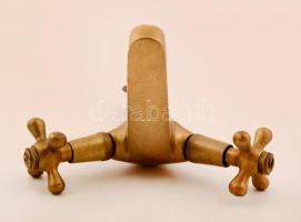 Régi réz mosdócsaptelep, 15x23cm