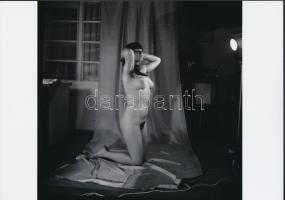 cca 1975 Titkárnő a konzervgyárban, 2 db finoman erotikus fénykép, korabeli vintage negatívokról kés...