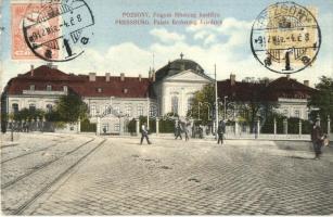 Pozsony, Pressburg, Bratislava; Frigyes főherceg kastélya, villamos sínek / castle, tramway, TCV card (EB)