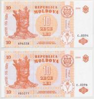 Moldova 2006-2009. 10L (2x) T:I  Moldova 2006-2009. 10 Lei (2x) T:UNC Krause 10