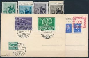 1934 4 klf színű JUBILEHEL levélzáró + 2 db LEHE címzetlen levelezőlap alkalmi bélyegzésekkel
