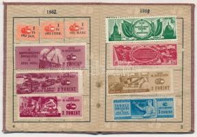 1952 Magyar-Szovjet tagsági igazolvány sok bélyeggel, 10x7cm