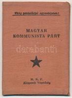 1945 Tagsági könyv, Magyar Kommunista Párt, sok bélyeggel, 10x7cm
