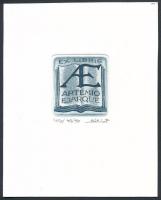 Bálint Ferenc (1960-): Ex Libris Artemio Ejarque. Rézkarc-aquatinta, papír, jelzett, 4×3.5 cm
